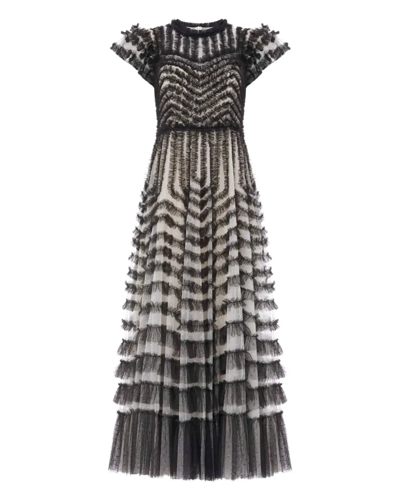 Needle & Thread ruffle-embellishment maxi dress - Schwarz Schwarz