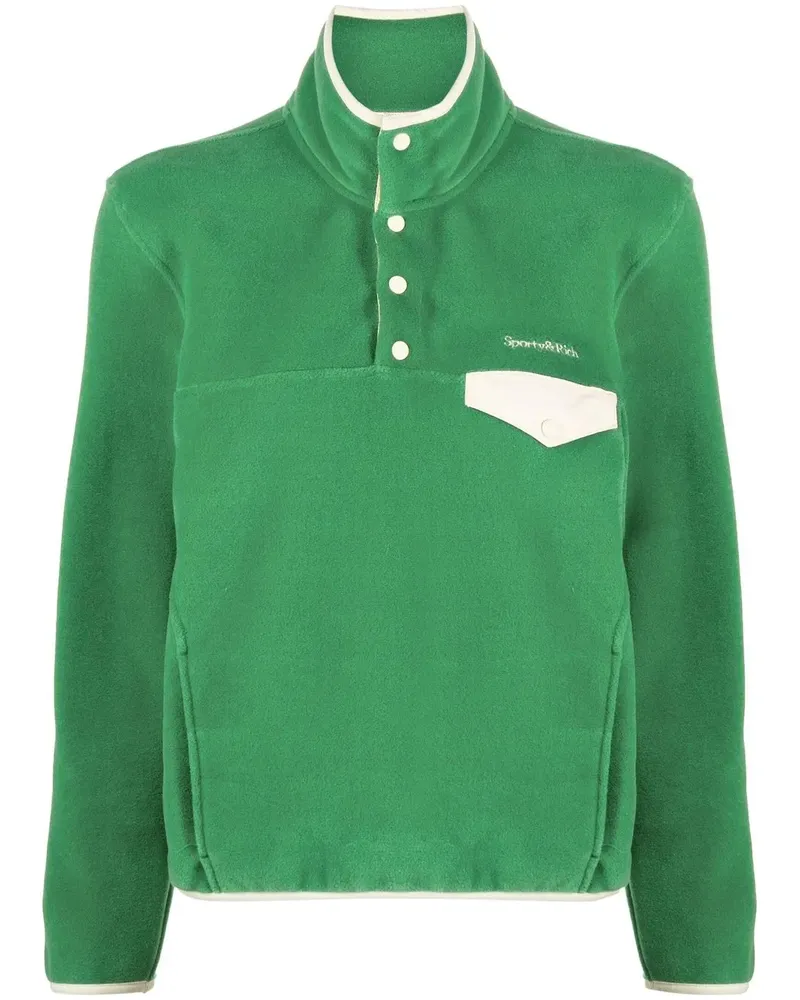SPORTY & RICH Pullover mit Stehkragen - Grün Grün