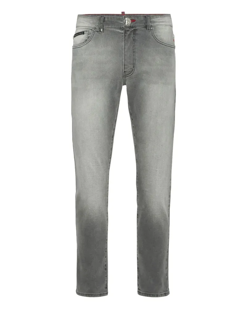 Philipp Plein Jeans mit Logo-Schild - Grau Grau