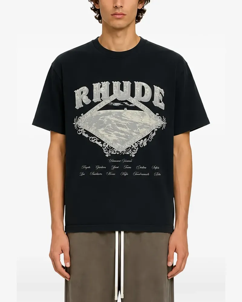 RHUDE T-Shirt mit grafischem Print - Schwarz Schwarz