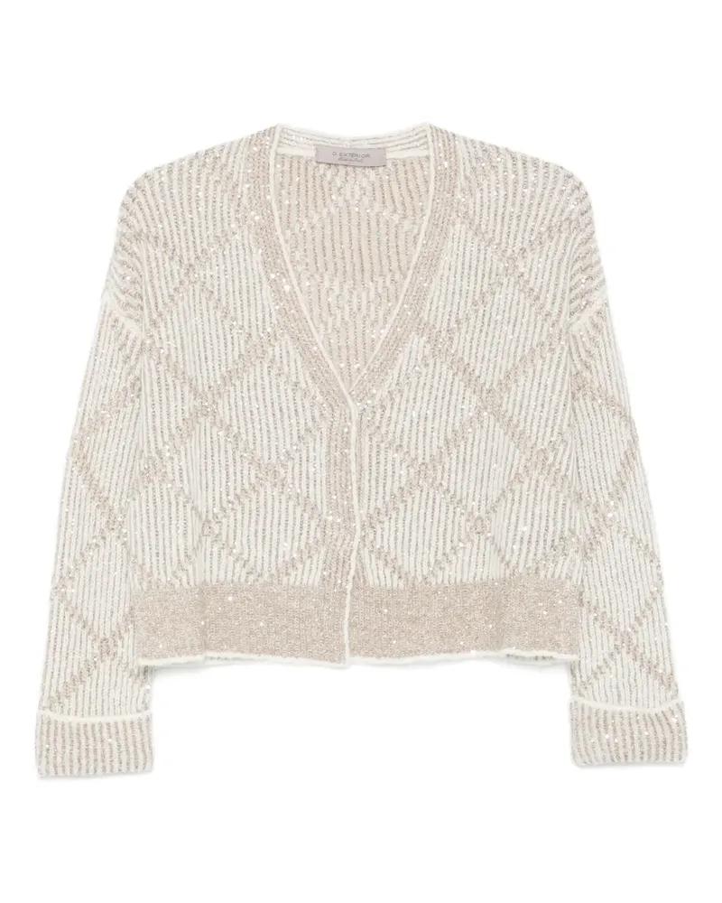 D.EXTERIOR sequin-embellished cardigan - Nude Nude