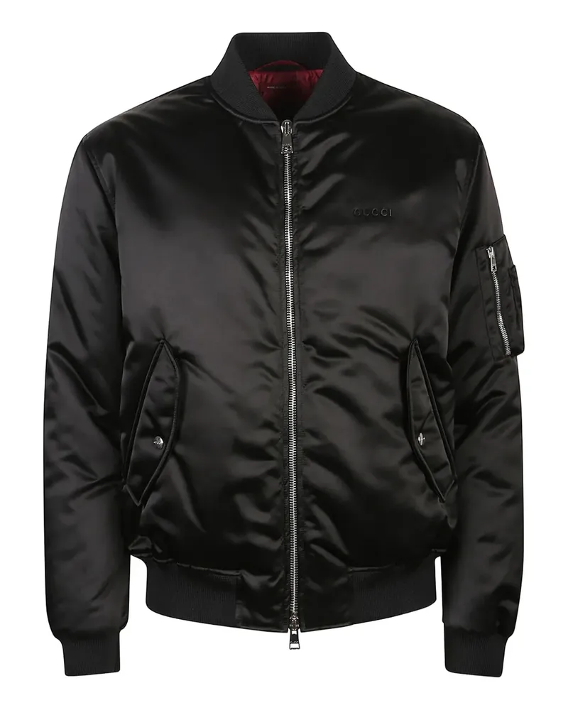 Gucci Bomberjacke aus Satin - Schwarz Schwarz