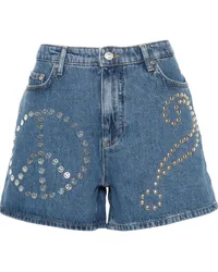 Moschino Jeans-Shorts mit Nieten Blau