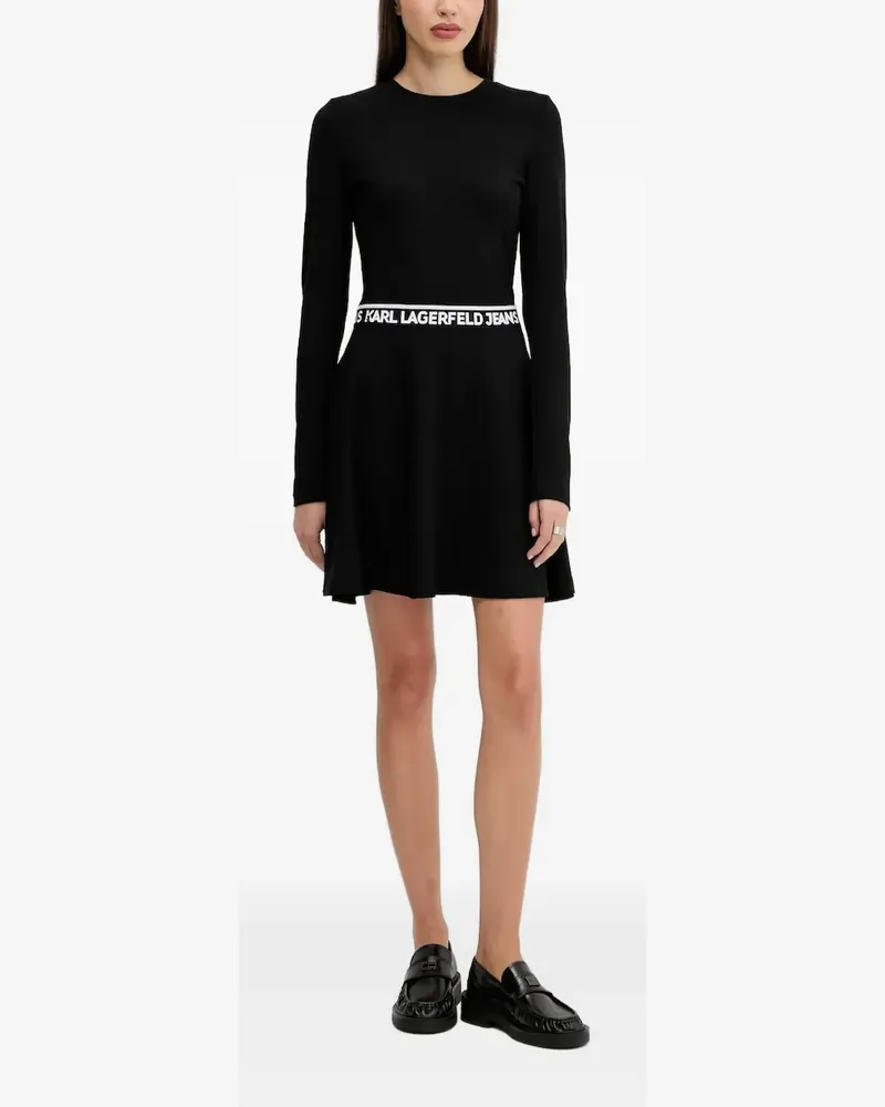 Karl Lagerfeld Minikleid mit Logo-Bund - Schwarz Schwarz