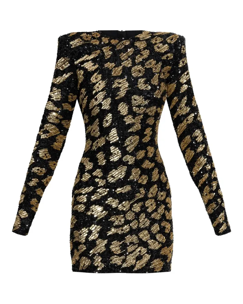Balmain Minikleid mit Pailletten - Schwarz Schwarz