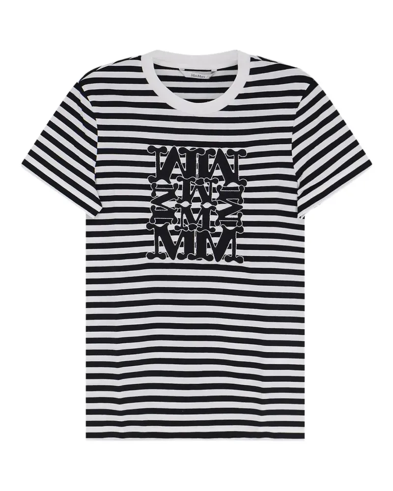 Max Mara Gestreiftes T-Shirt - Schwarz Schwarz