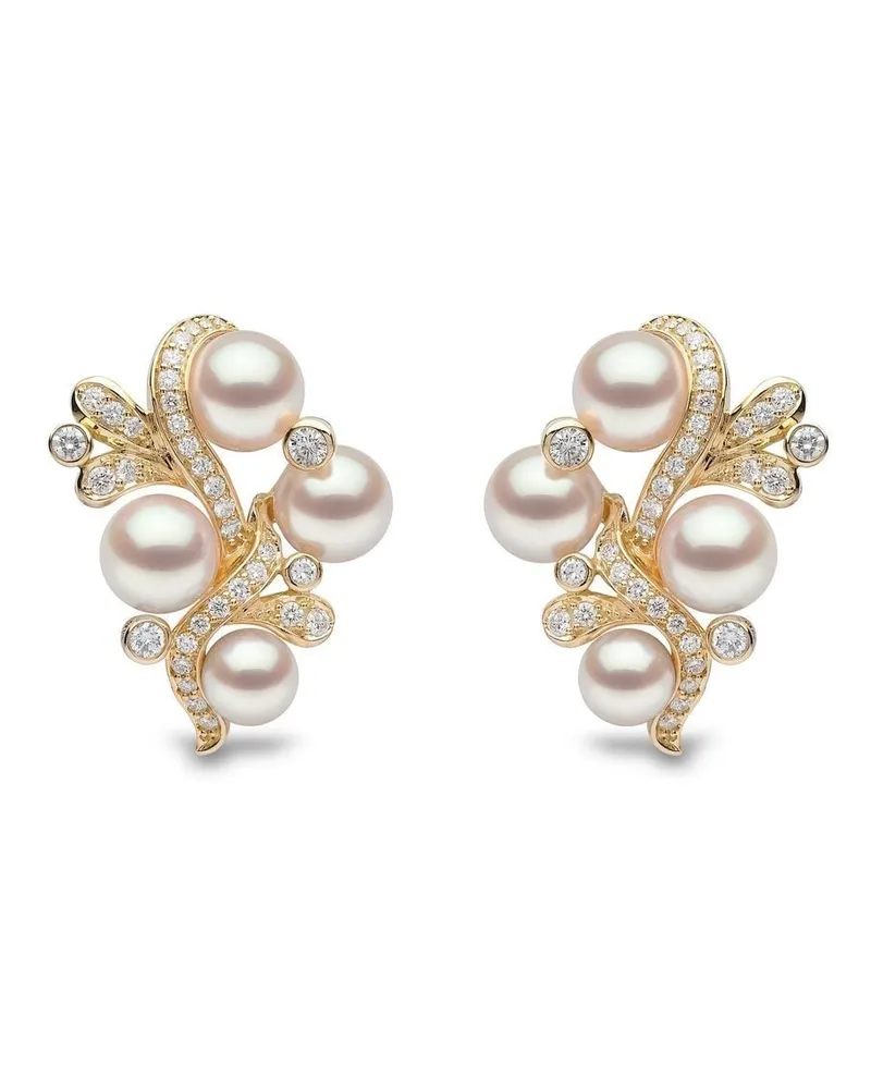 YOKO London 18kt Goldohrringe mit Diamanten und Perlen Gold