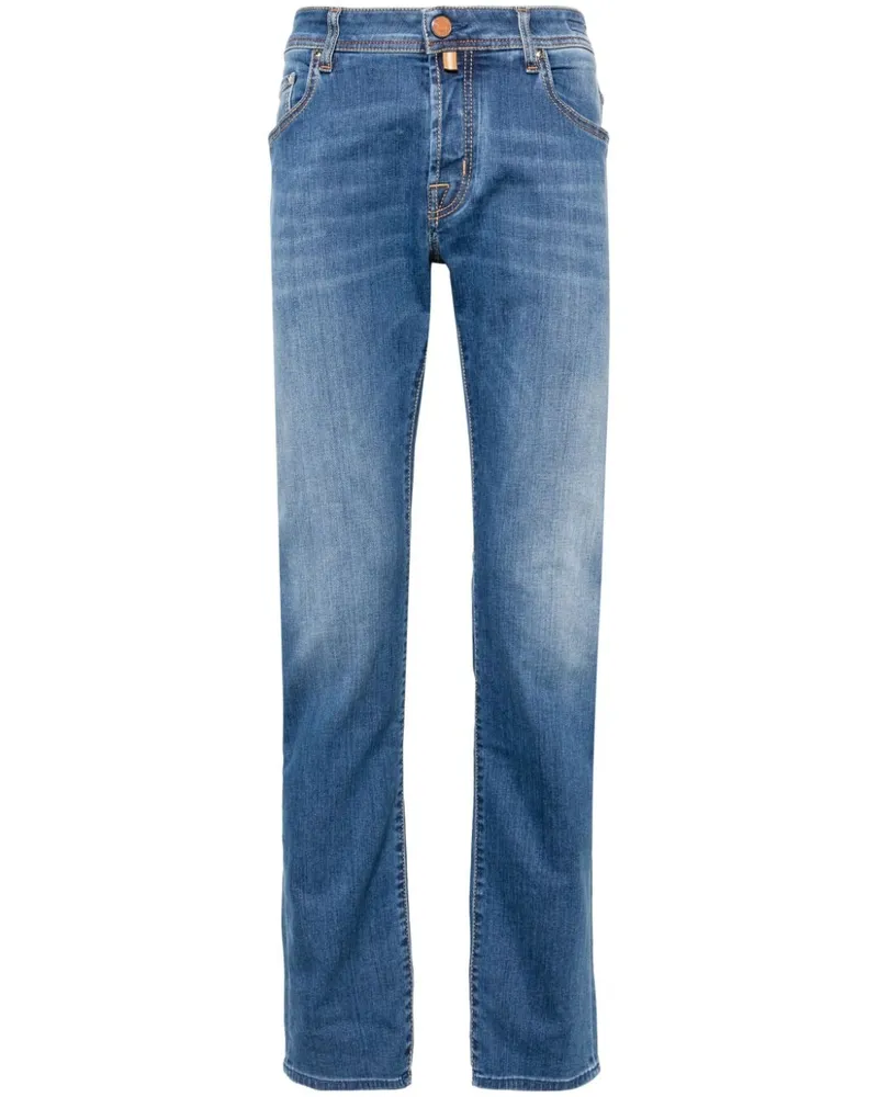Jacob Cohën Halbhohe Straight-Leg-Jeans - Blau Blau