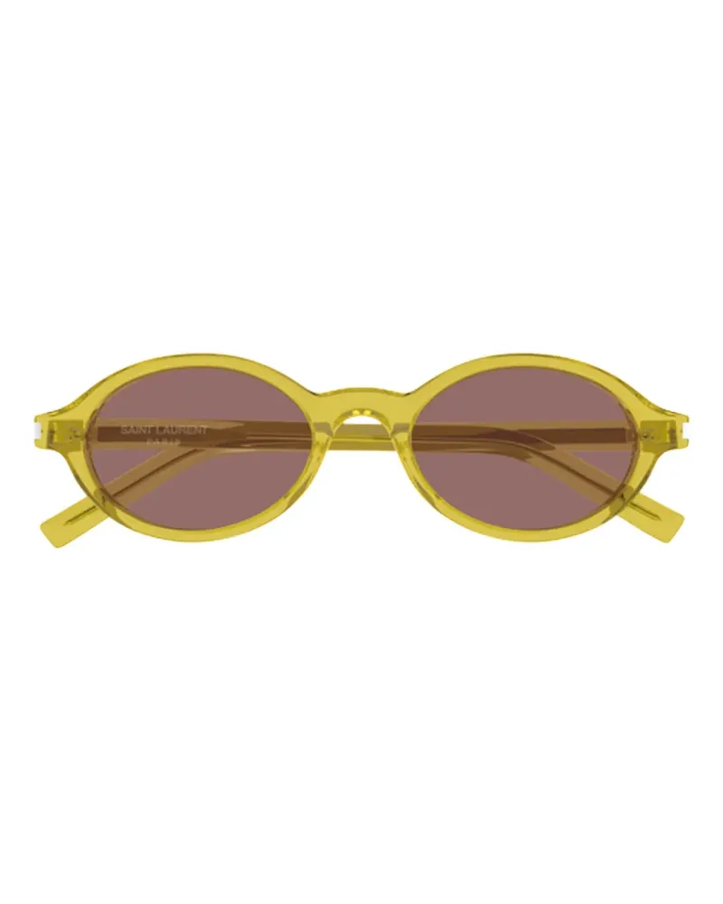 Saint Laurent Jeanne Sonnenbrille mit ovalem Gestell - Gelb Gelb