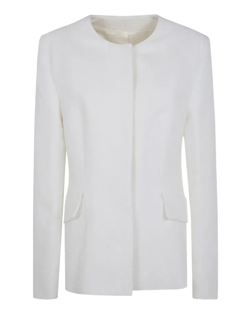 Totême cloqué-effect fitted jacket - Weiß Weiß