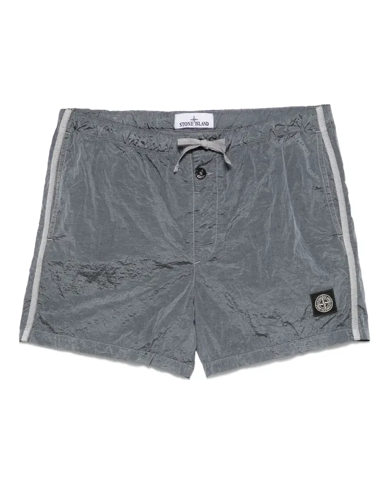 Stone Island Badeshorts mit Kompass-Patch - Grau Grau