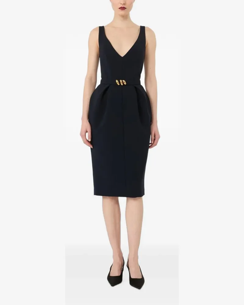 Max Mara belted V-neck dress - Blau Blau