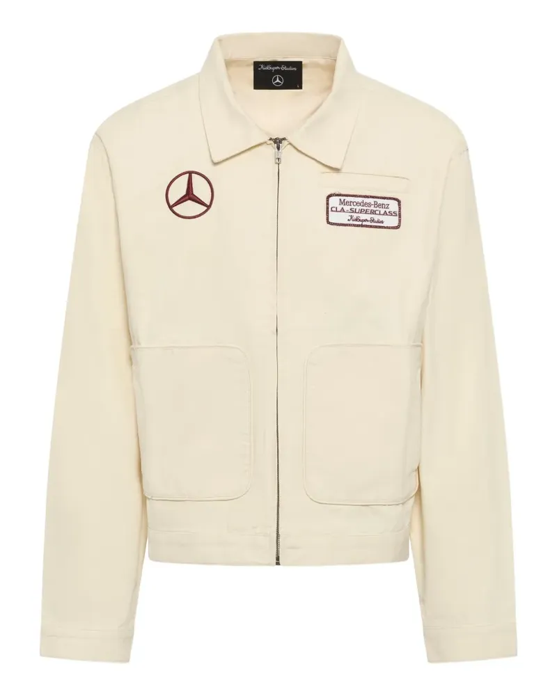 KidSuper x Mercedes Benz logo-patch lightweight jacket - Nude Nude