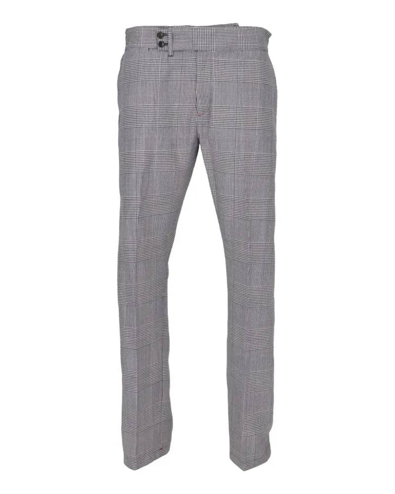 Isaia Prince of Wales check-pattern trousers - Grau Grau