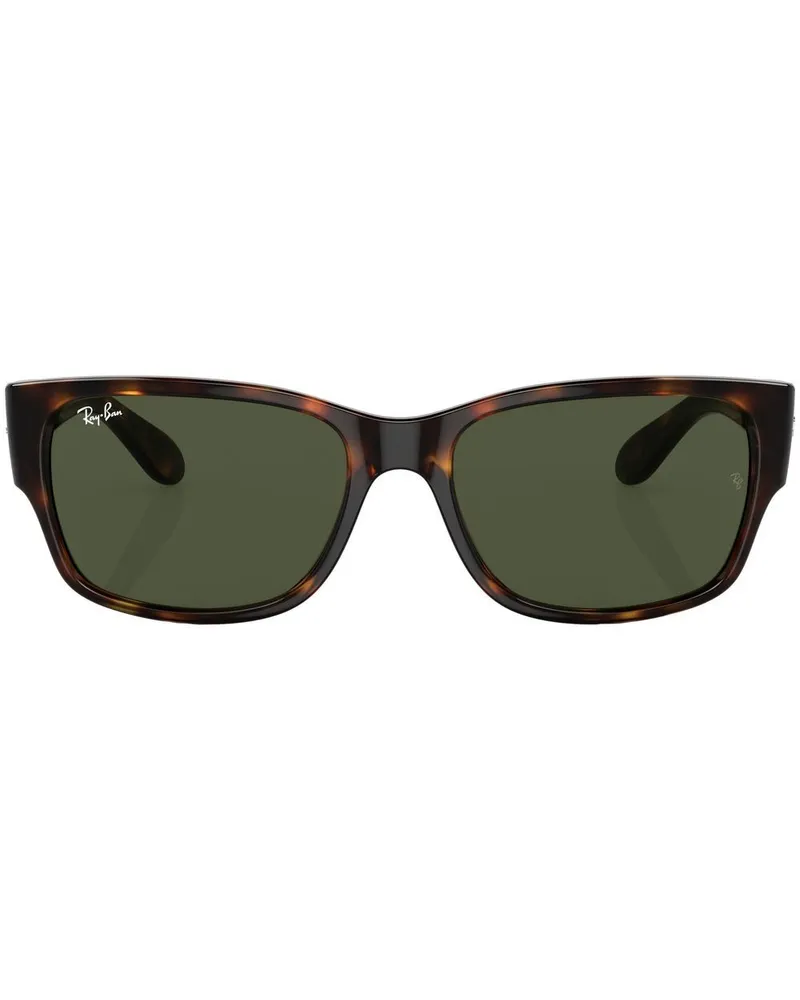 Ray Ban Eckige Sonnenbrille in Schildpattoptik - Grün Grün