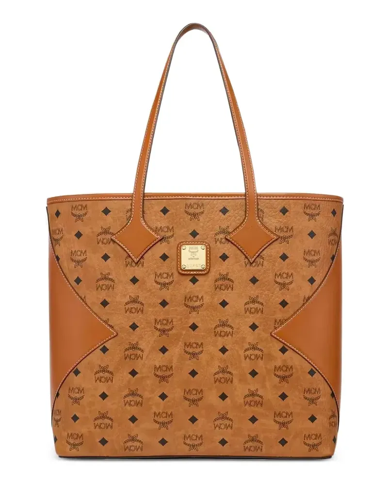 MCM Visetos Tote Bag mit Monogramm - Nude Nude
