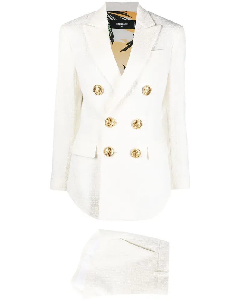 Dsquared2 Doppelreihiger Anzug - Weiß Weiß