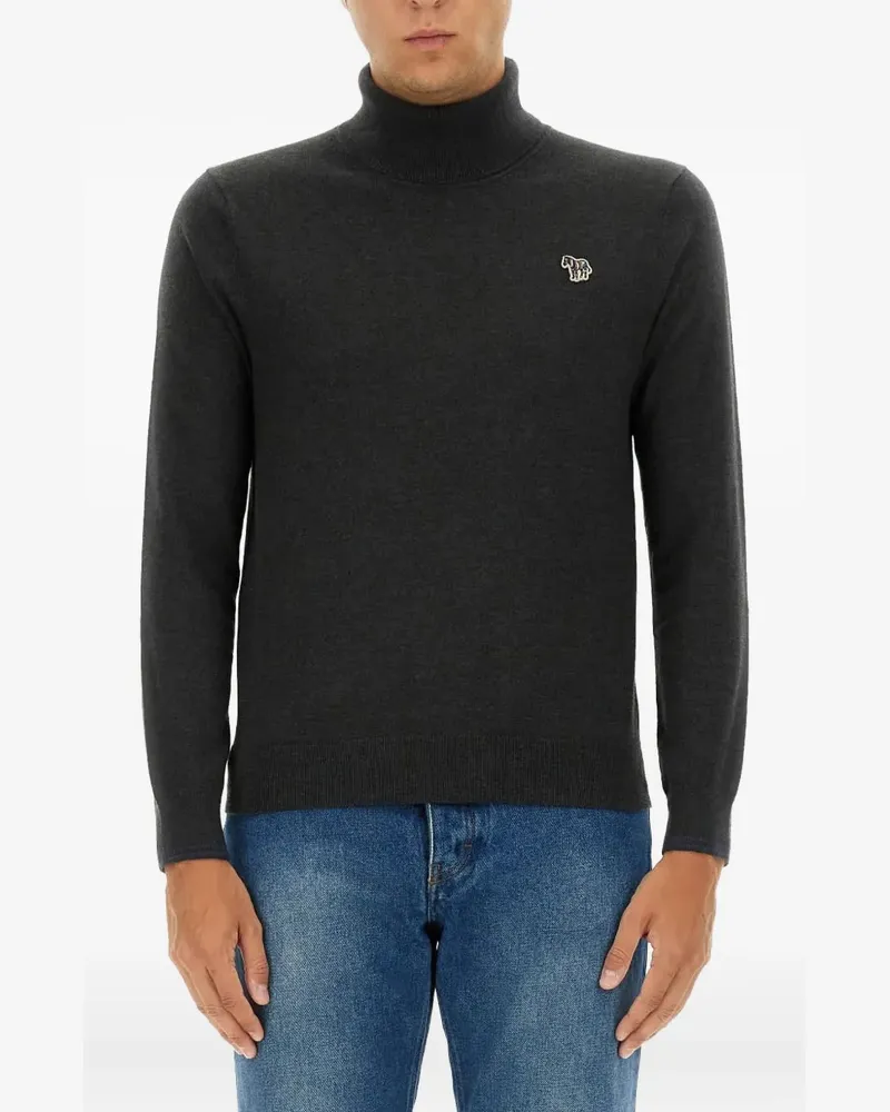 Paul Smith Rollkragenpullover mit Zebra - Grau Grau