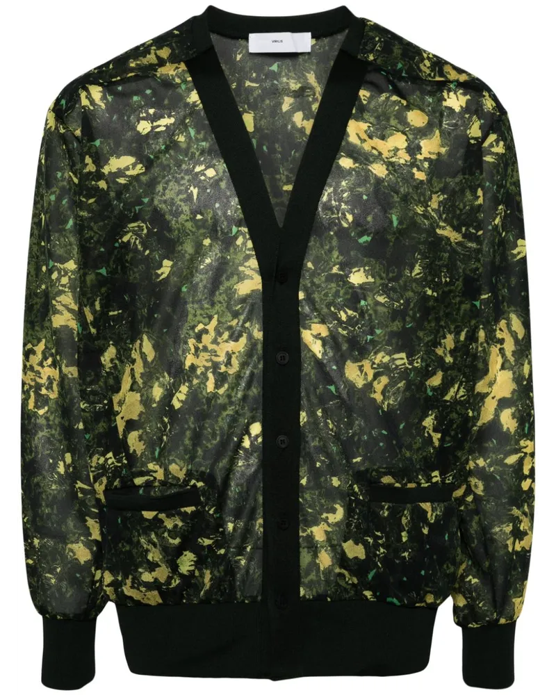 Toga Cardigan mit Camouflage-Print Grün