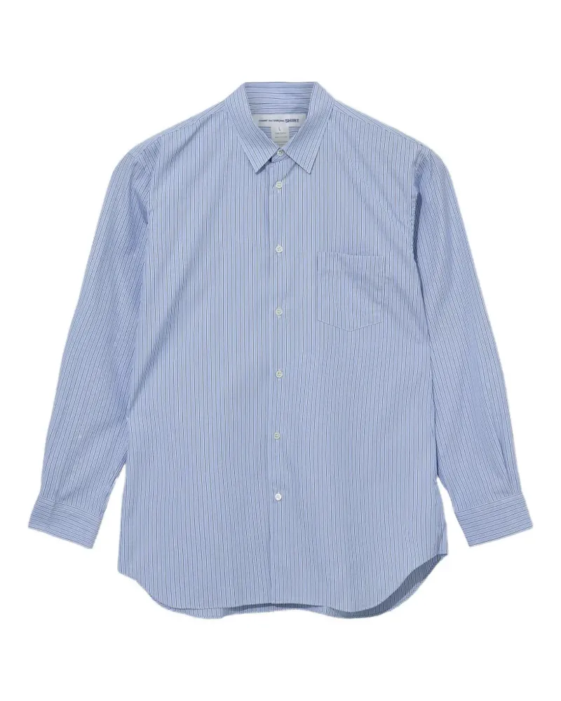 Comme des Garçons Gestreiftes Hemd mit aufgesetzten Taschen - Blau Blau
