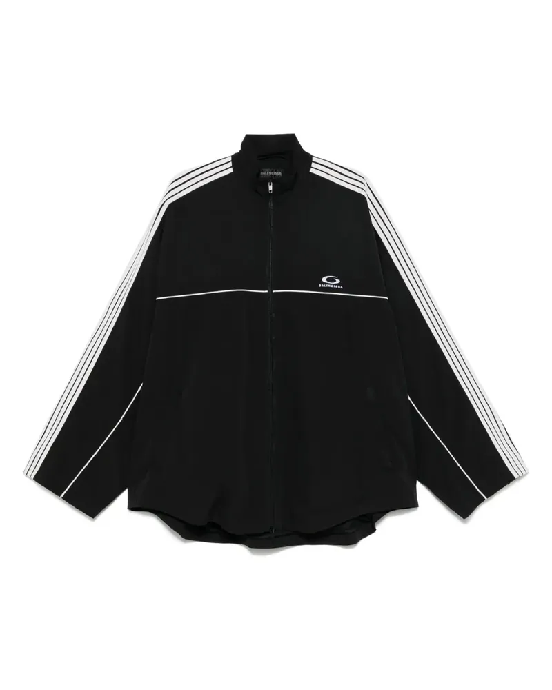 Balenciaga Jacke mit Logo-Stickerei - Schwarz Schwarz
