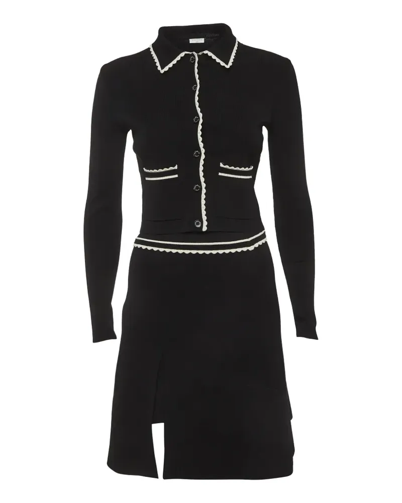 Sandro scallop-trim top and skirt set - Schwarz Schwarz