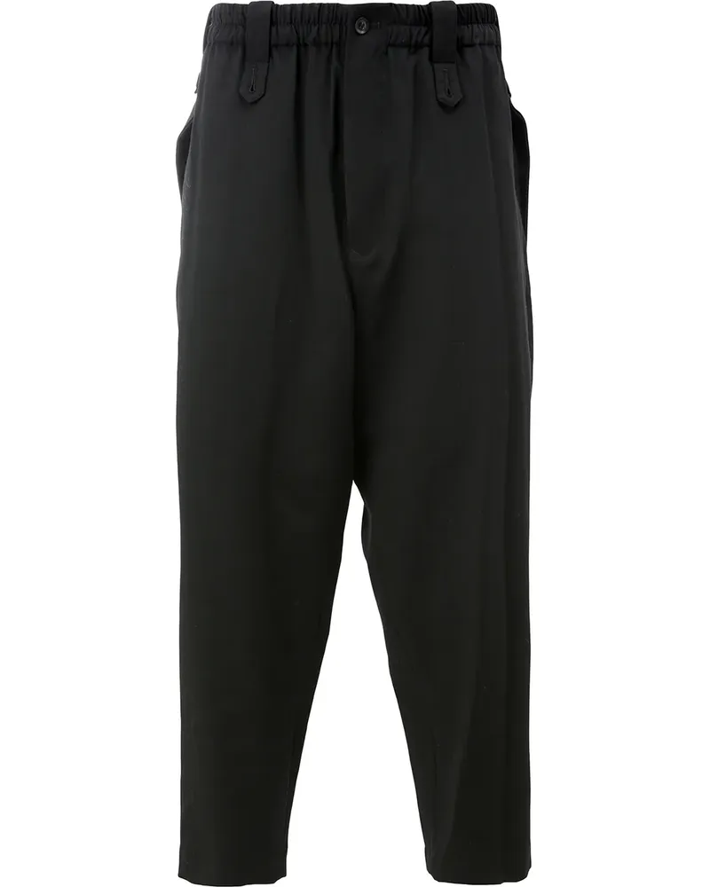 Yohji Yamamoto Cropped-Hose mit lockerem Schnitt - Schwarz Schwarz