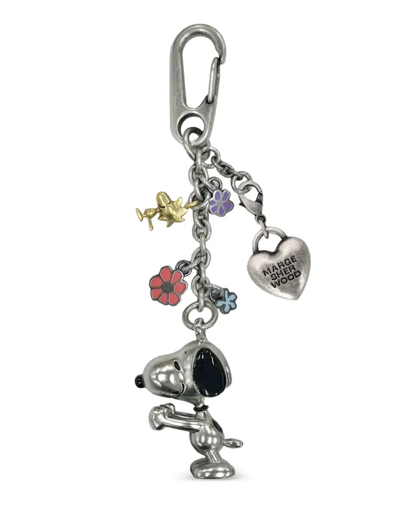 Marge Sherwood x Peanuts flower heart charm keychain - Silber Silber