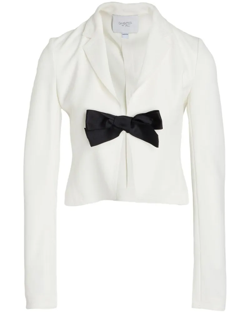 Giambattista Valli Krepp-Blazer mit Schleifendetail Weiß