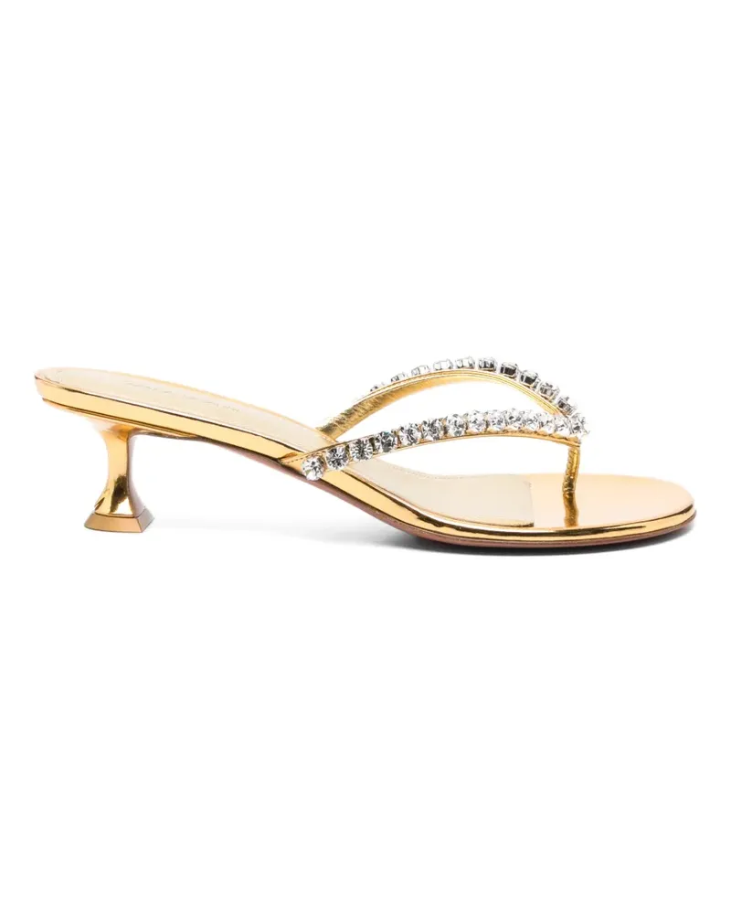Amina Muaddi Gigi Sandalen mit Kristallen - Gold Gold