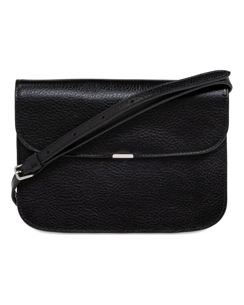 Christophe Lemaire Soft Tab Kuriertasche - Schwarz Schwarz