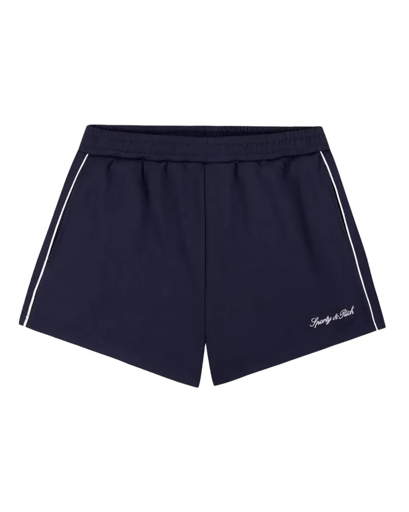 SPORTY & RICH logo-print mini shorts - Blau Blau