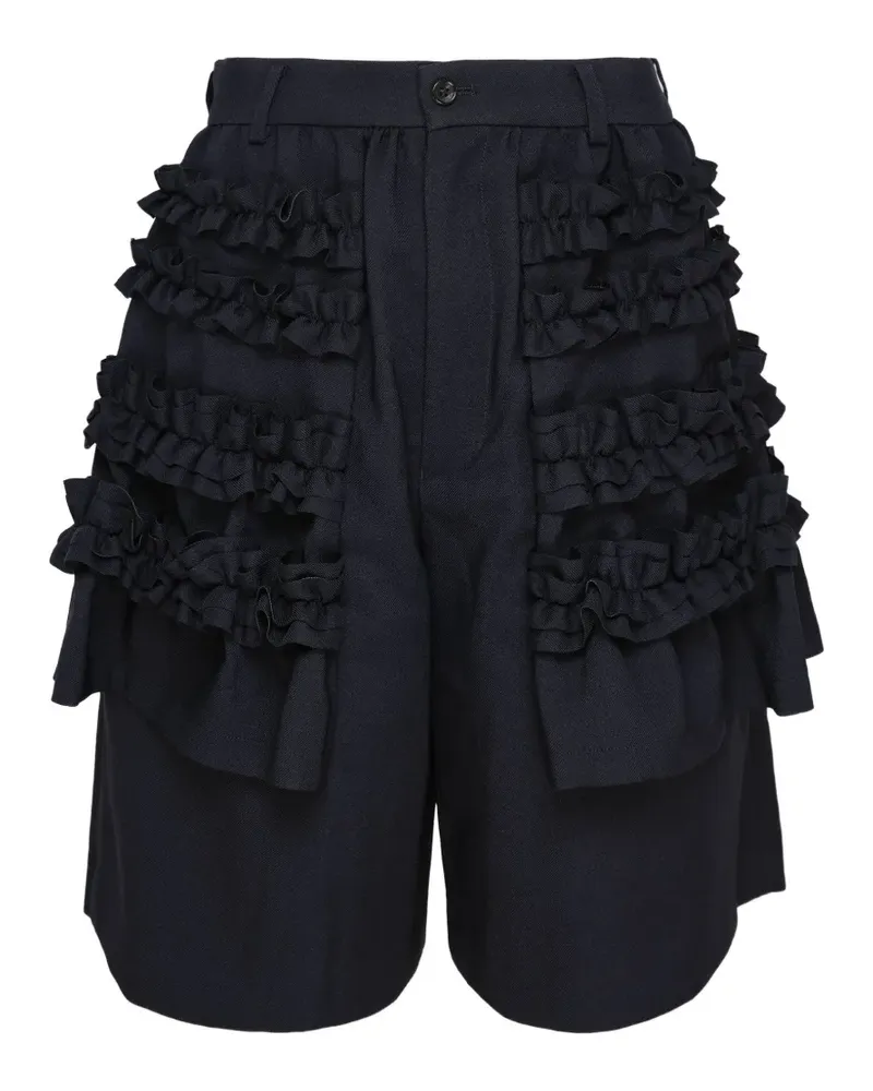 Comme des Garçons ruffled tiered shorts - Blau Blau