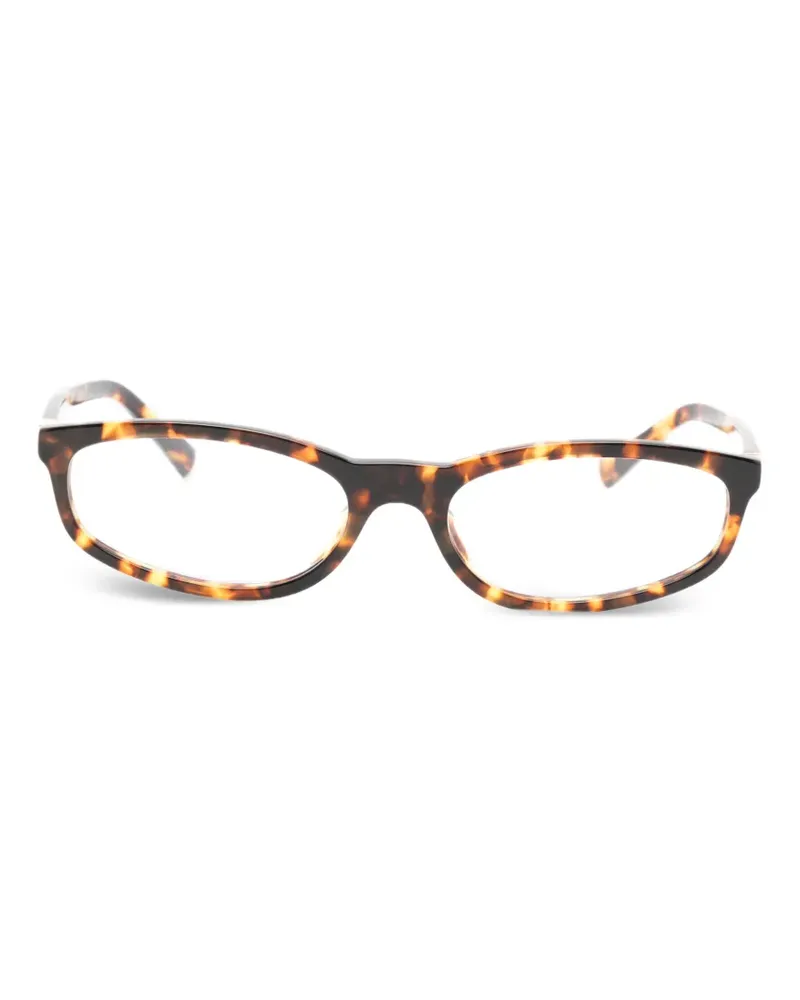 Miu Miu Ovale Brille in Schildpattoptik - Braun Braun