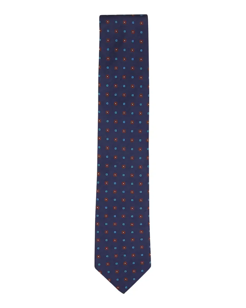 Canali geometric-patterned silk tie - Blau Blau