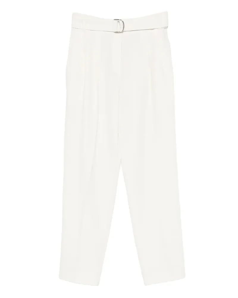 HUGO BOSS Plissierte Hose mit Gürtel - Weiß Weiß