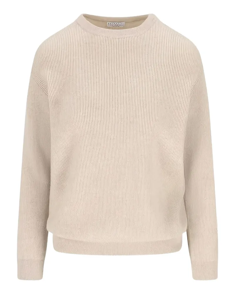 Brunello Cucinelli Gerippter Pullover - Nude Nude