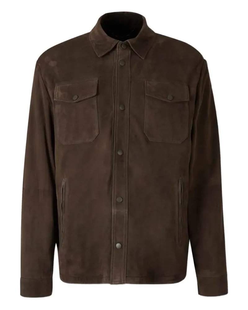 Canali Hemdjacke aus Wildleder - Braun Braun