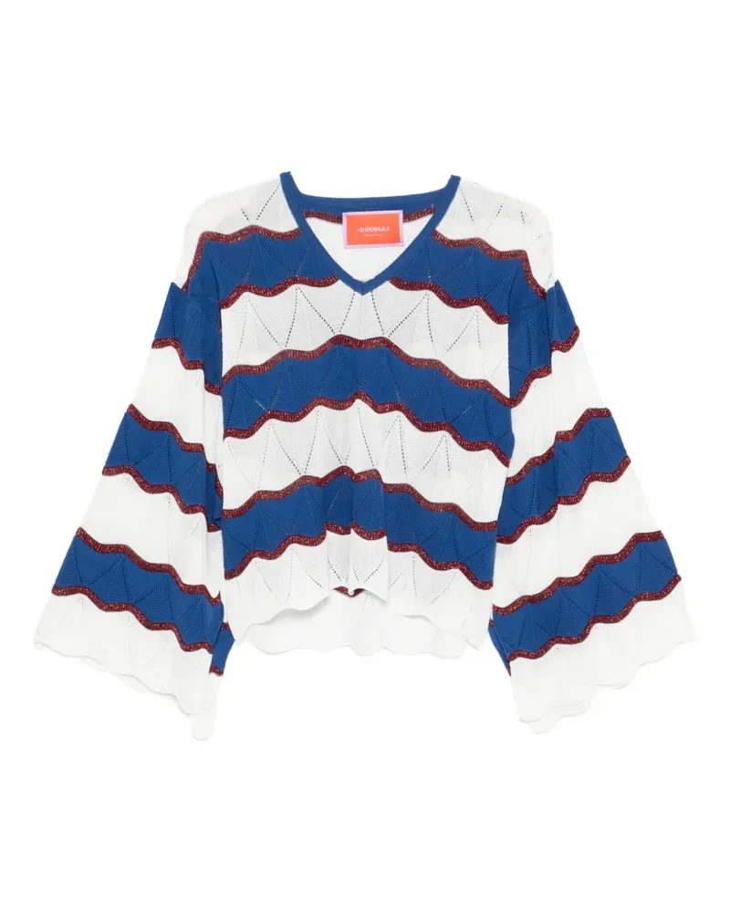 La DoubleJ Pullover mit V-Ausschnitt - Weiß Weiß