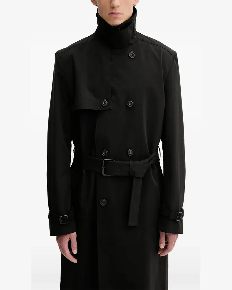 HUGO BOSS Maluk Trenchcoat mit Gürtel - Schwarz Schwarz