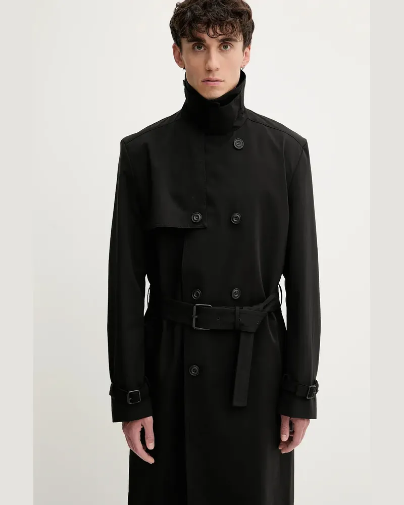 HUGO BOSS Maluk belted double-breasted trench coat - Schwarz Schwarz