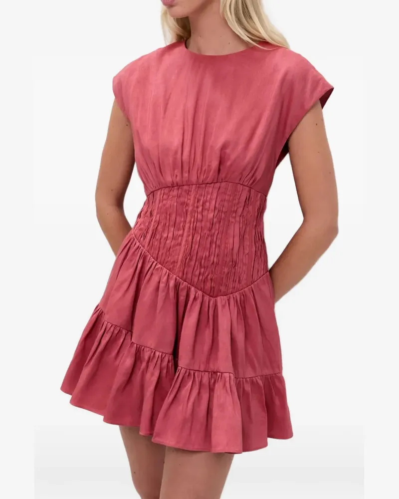 Aje. Ecliptica gathered tiered dress - Rosa Rosa