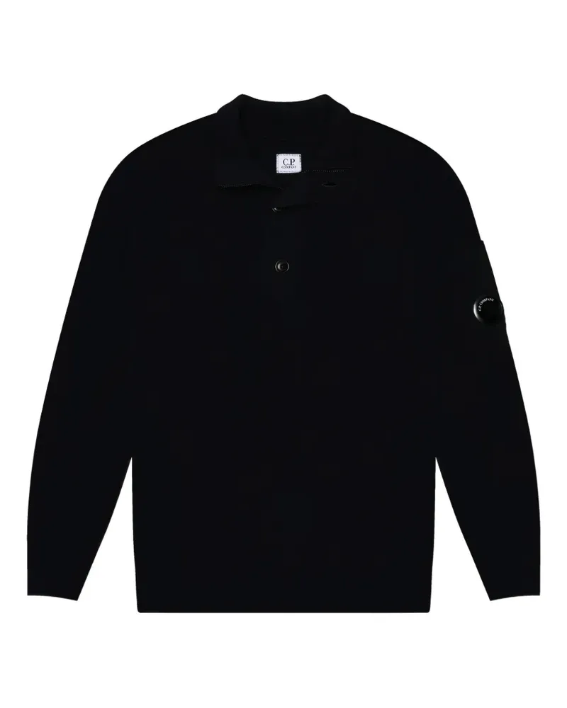 C.P. Company Geknöpfter Pullover mit Linsen-Detail - Schwarz Schwarz