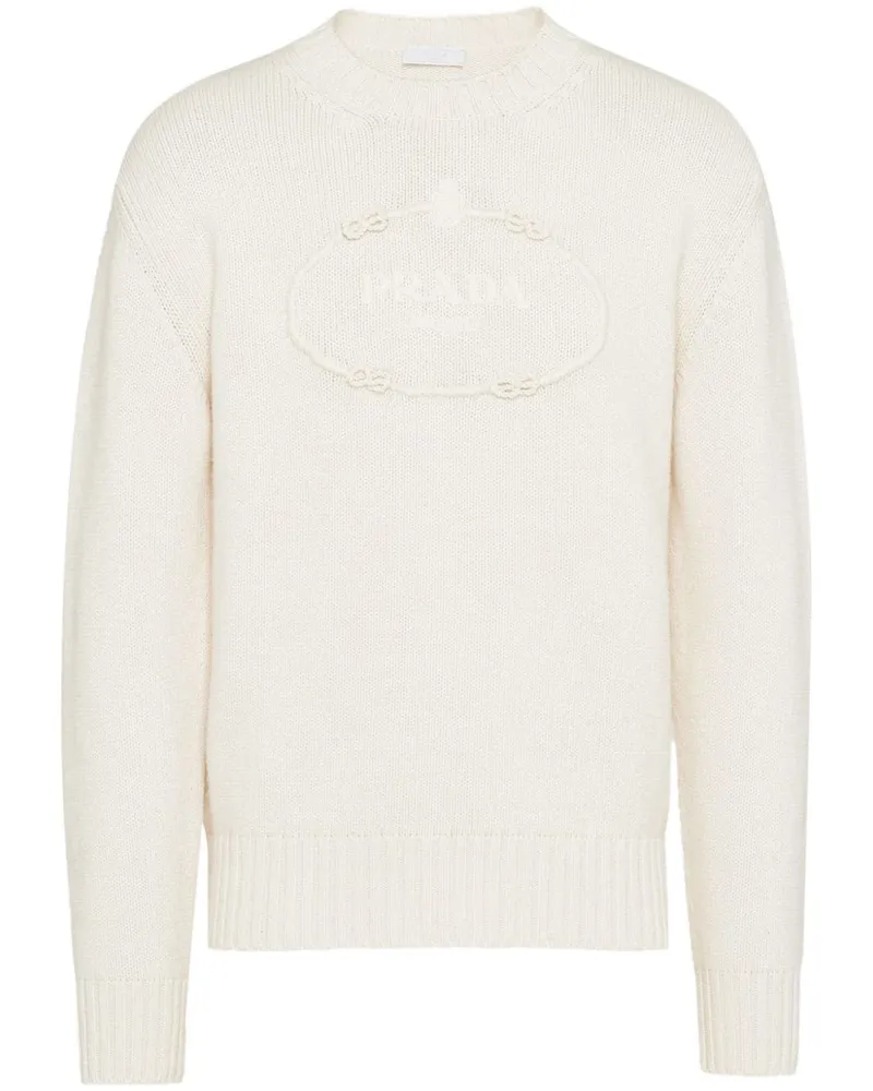 Prada Pullover mit Logo-Stickerei - Weiß Weiß