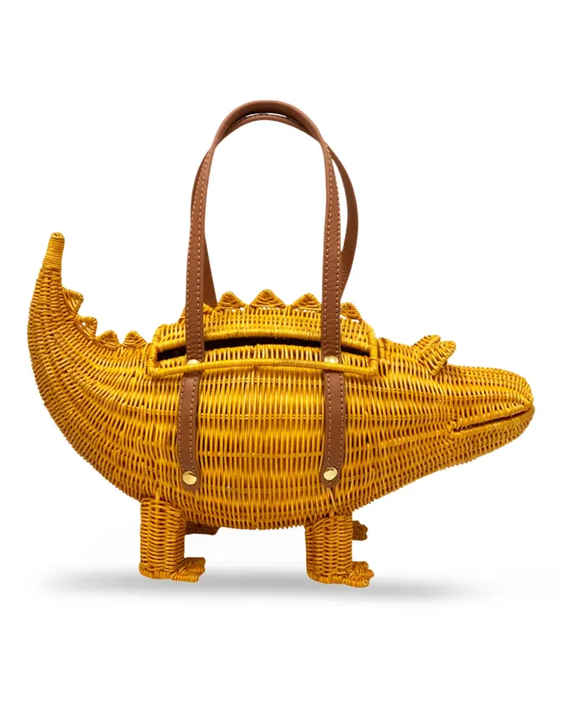 Serpui crocodile handle satchel - Gelb Gelb