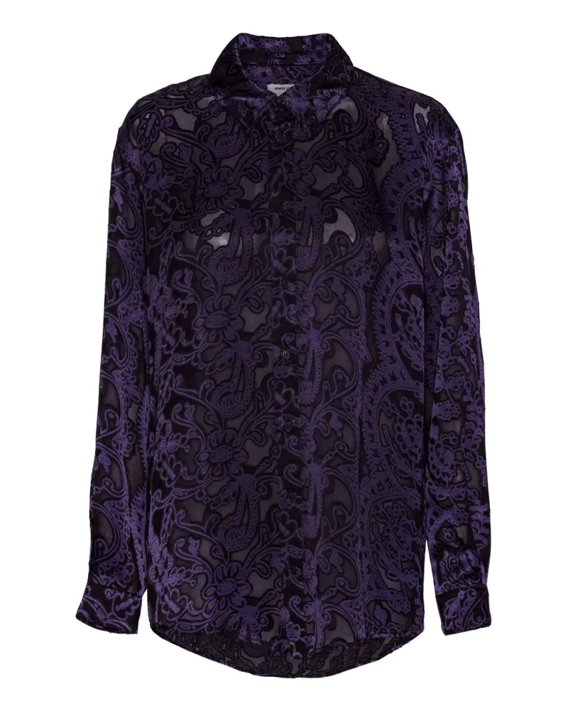 Henrik Vibskov Burnout floral-print shirt - Violett Violett
