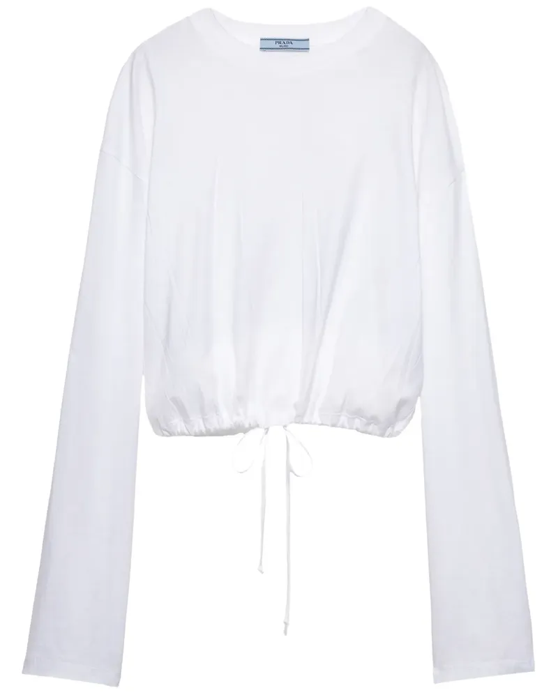 Prada Langarmshirt aus Strickjersey - Weiß Weiß