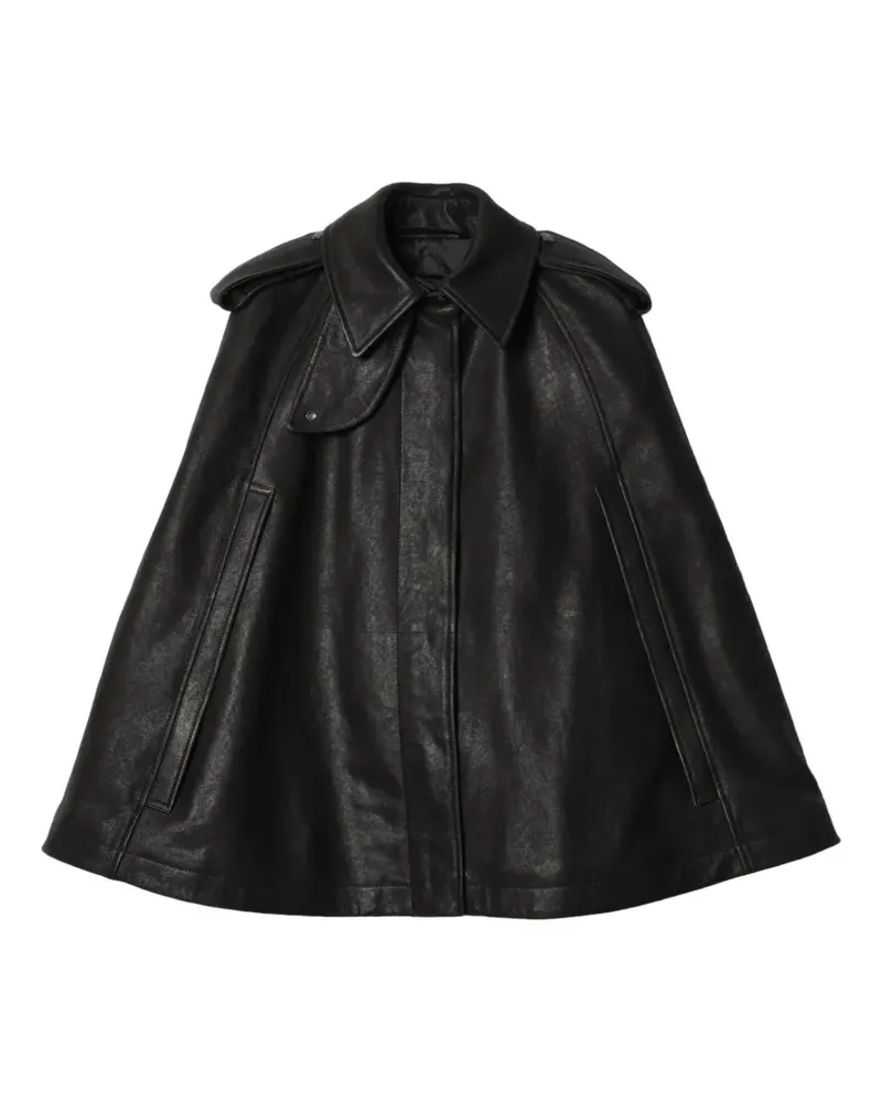 Burberry Cape aus Leder - Schwarz Schwarz