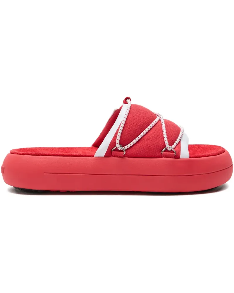 Moon Boot Icon Plateau-Sandalen mit Seildetail - Rot Rot