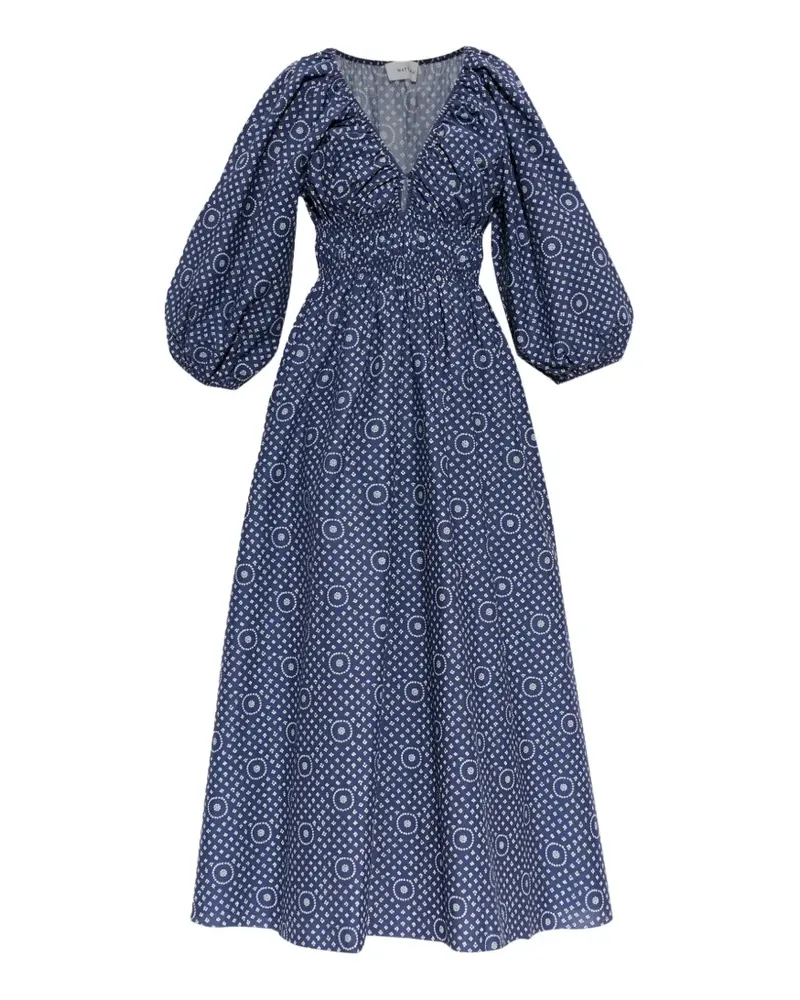 Matteau Gesmoktes Kleid aus Baumwolle - Blau Blau